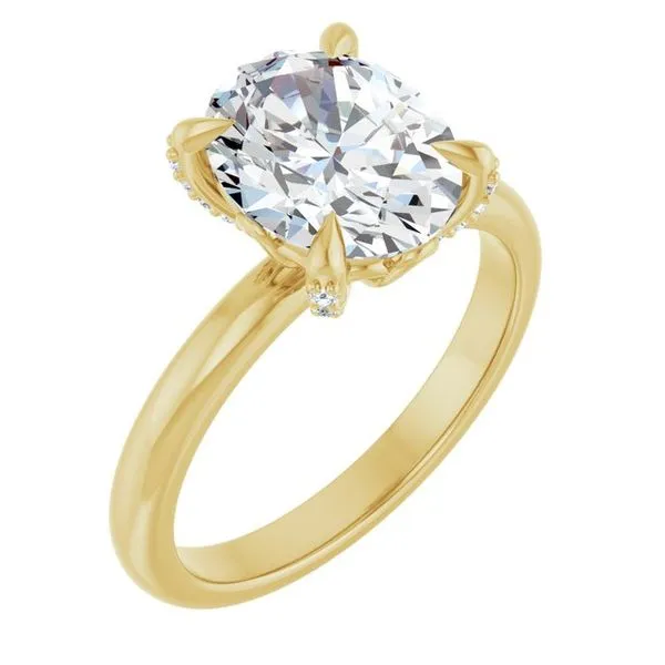 Claw-Prong Accented Engagement Ring Hudson Valley Goldsmith New Paltz, NY