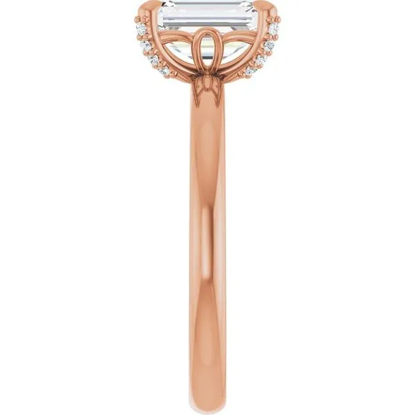 Claw-Prong Accented Engagement Ring Image 4 Hudson Valley Goldsmith New Paltz, NY