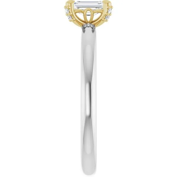 Claw-Prong Accented Engagement Ring Image 4 Hudson Valley Goldsmith New Paltz, NY