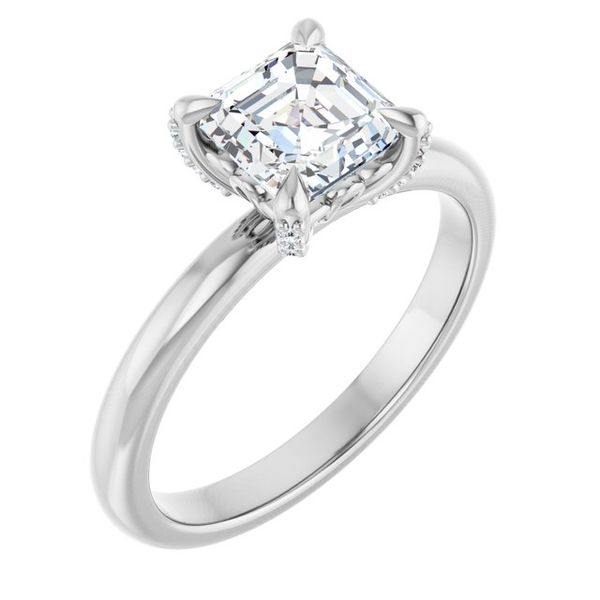 Claw-Prong Accented Engagement Ring