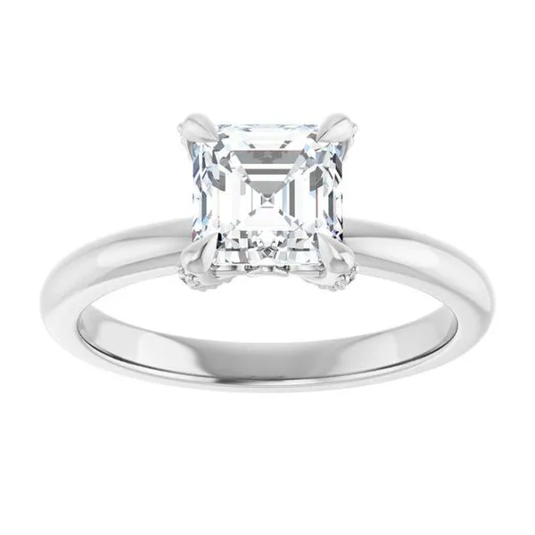 Claw-Prong Accented Engagement Ring Image 3 Raleigh Diamond Fine Jewelry Raleigh, NC