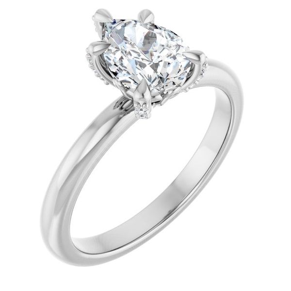 Claw-Prong Accented Engagement Ring