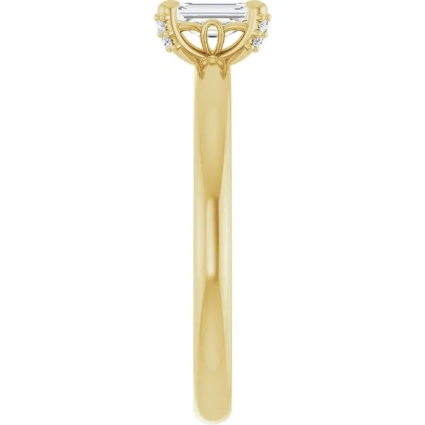 Claw-Prong Accented Engagement Ring Image 4 Hudson Valley Goldsmith New Paltz, NY