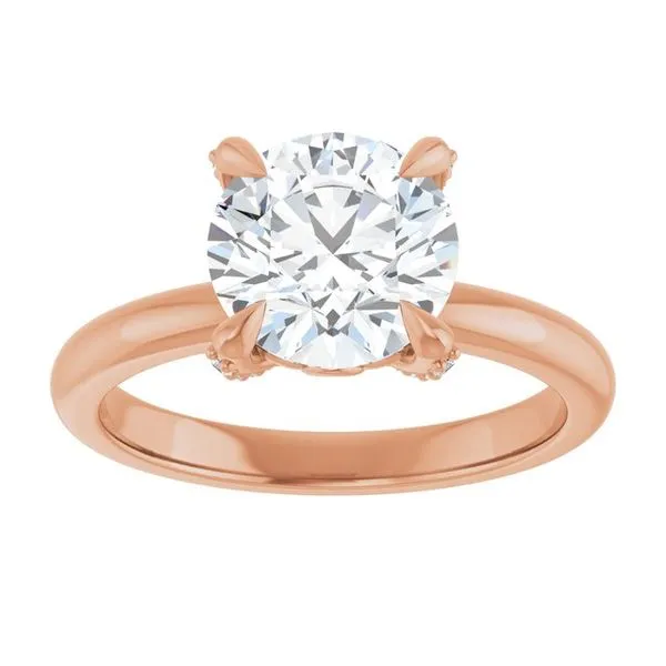 Claw-Prong Accented Engagement Ring Image 3 Hudson Valley Goldsmith New Paltz, NY