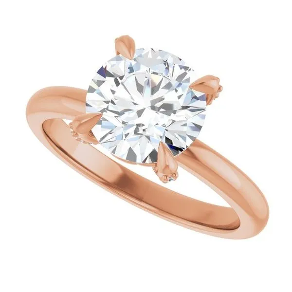 Claw-Prong Accented Engagement Ring Image 5 Hudson Valley Goldsmith New Paltz, NY