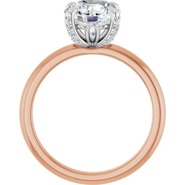 Claw-Prong Accented Engagement Ring Image 2 Hudson Valley Goldsmith New Paltz, NY