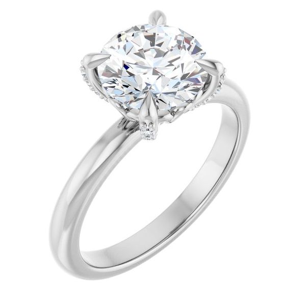 Claw-Prong Accented Engagement Ring