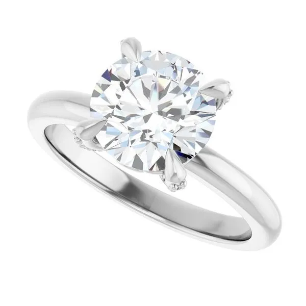 Claw-Prong Accented Engagement Ring Image 5 Michael Szwed Jewelers Longmeadow, MA