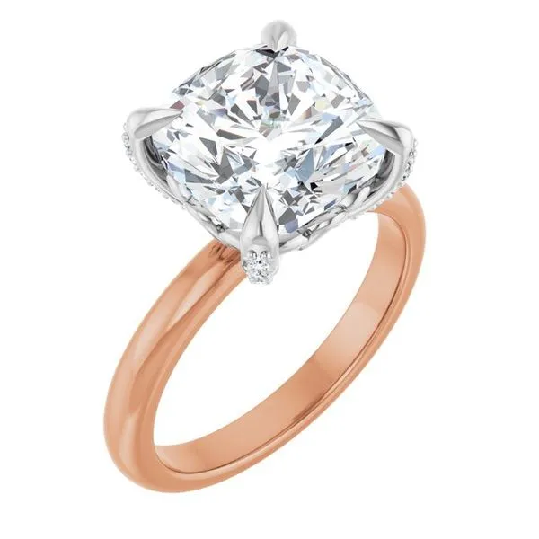 Claw-Prong Accented Engagement Ring Hudson Valley Goldsmith New Paltz, NY