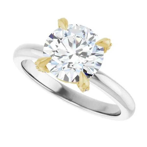 Claw-Prong Accented Engagement Ring Image 5 The Jewelry Source El Segundo, CA