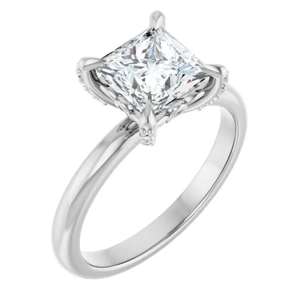 Claw-Prong Accented Engagement Ring