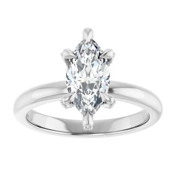 Claw-Prong Accented Engagement Ring Image 3 Ocean View Jewelers Millville, DE