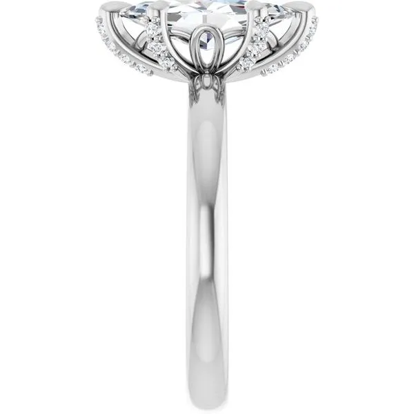 Claw-Prong Accented Engagement Ring Image 4 The Jewelry Source El Segundo, CA