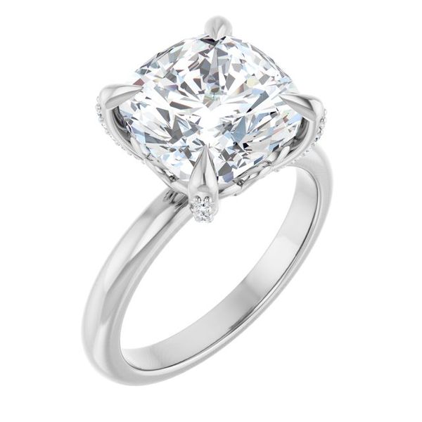 Claw-Prong Accented Engagement Ring