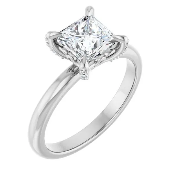 Claw-Prong Accented Engagement Ring