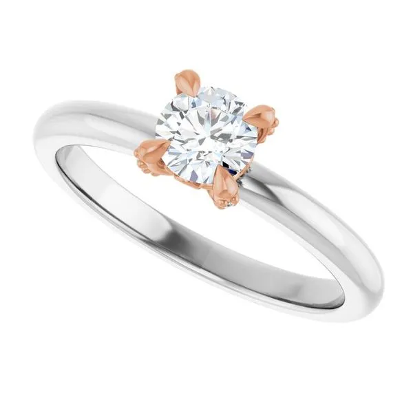 Claw-Prong Accented Engagement Ring Image 5 Hudson Valley Goldsmith New Paltz, NY