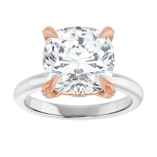 Claw-Prong Accented Engagement Ring Image 3 The Jewelry Source El Segundo, CA
