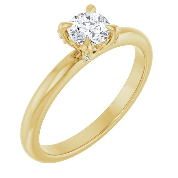 Claw-Prong Accented Engagement Ring