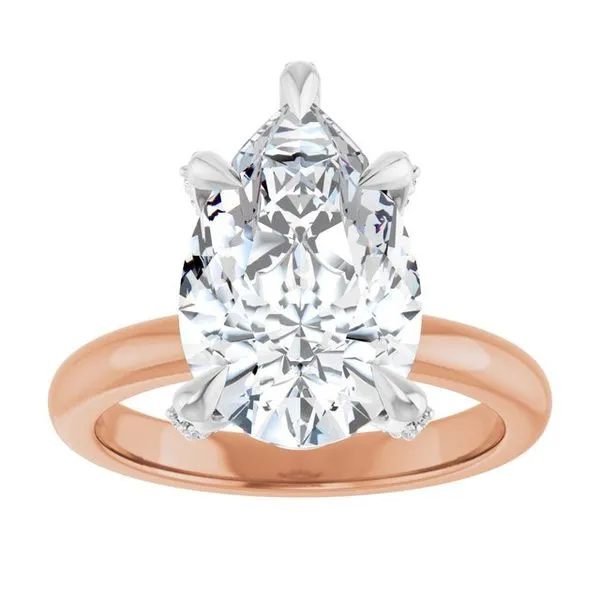 Claw-Prong Accented Engagement Ring Image 3 Hudson Valley Goldsmith New Paltz, NY