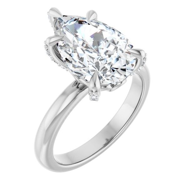 Claw-Prong Accented Engagement Ring