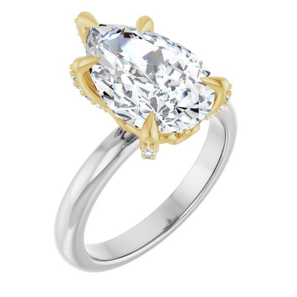 Claw-Prong Accented Engagement Ring