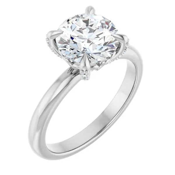 Claw-Prong Accented Engagement Ring
