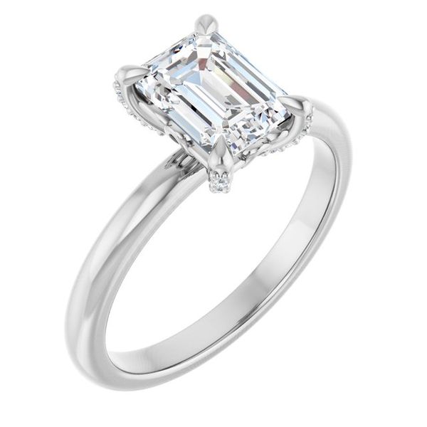 Claw-Prong Accented Engagement Ring