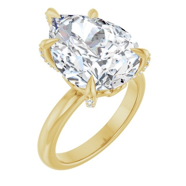 Claw-Prong Accented Engagement Ring
