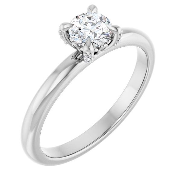 Claw-Prong Accented Engagement Ring
