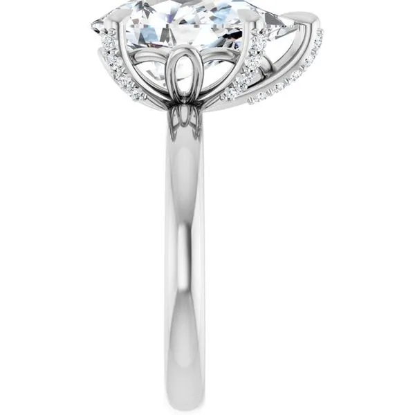 Claw-Prong Accented Engagement Ring Image 4 House of Silva Wooster, OH