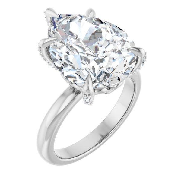 Claw-Prong Accented Engagement Ring