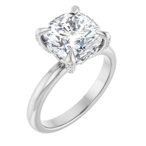Claw-Prong Accented Engagement Ring