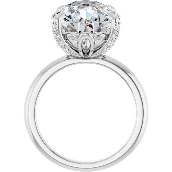 Claw-Prong Accented Engagement Ring Image 2 Hudson Valley Goldsmith New Paltz, NY