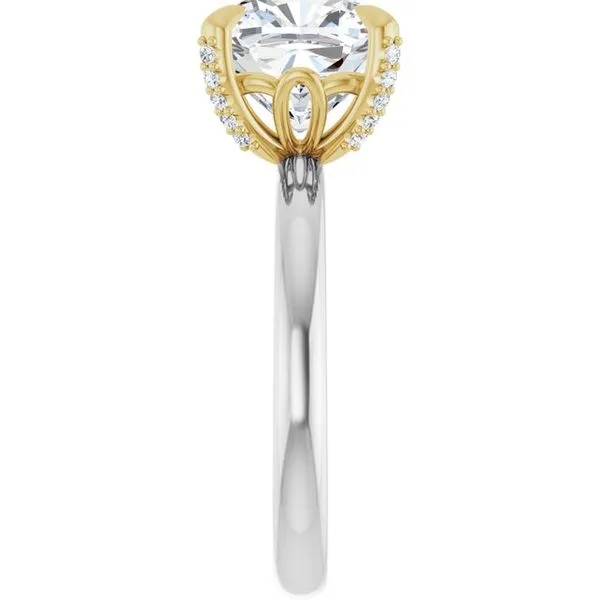 Claw-Prong Accented Engagement Ring Image 4 Hudson Valley Goldsmith New Paltz, NY