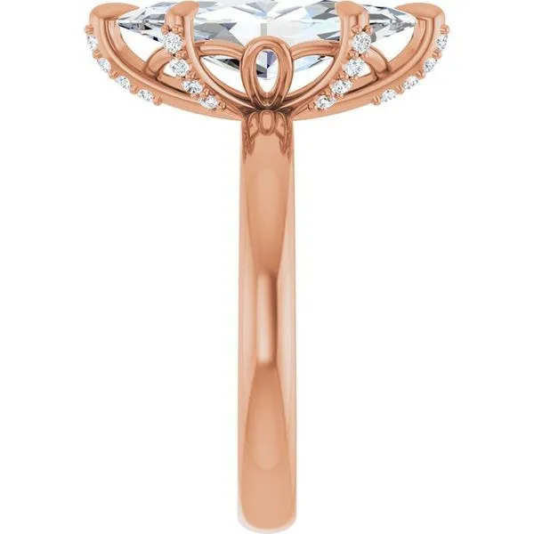 Claw-Prong Accented Engagement Ring Image 4 Hudson Valley Goldsmith New Paltz, NY