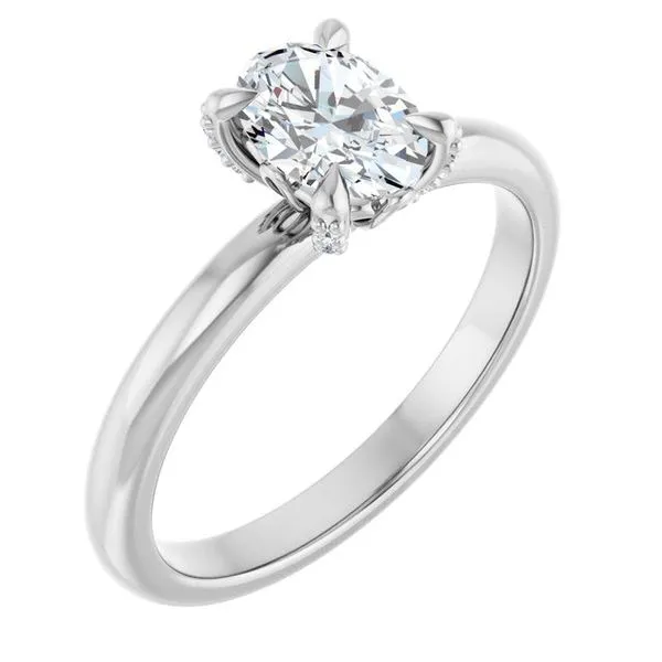 Claw-Prong Accented Engagement Ring Natale Jewelers Sewell, NJ