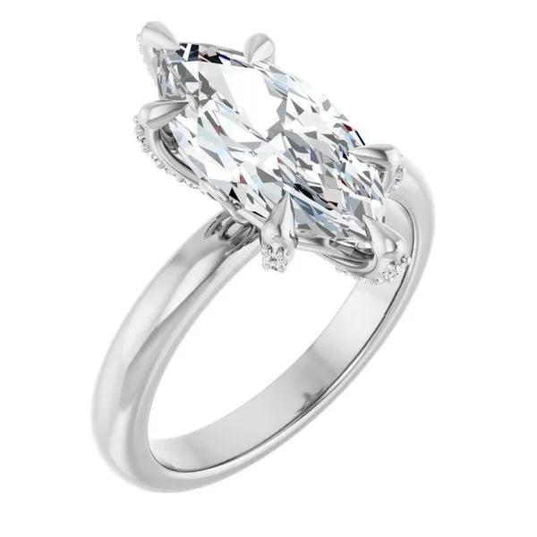 Claw-Prong Accented Engagement Ring JF Jones Jewelers Rochester, NY
