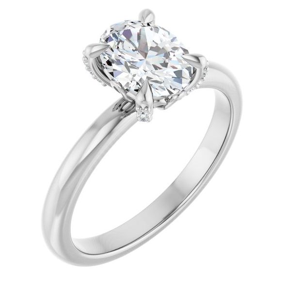 Claw-Prong Accented Engagement Ring