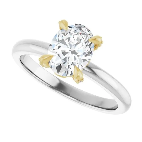 Claw-Prong Accented Engagement Ring Image 5 Hudson Valley Goldsmith New Paltz, NY