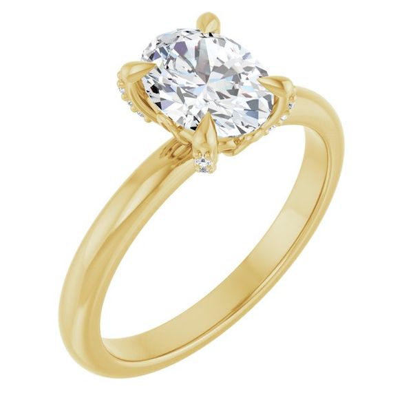 Claw-Prong Accented Engagement Ring
