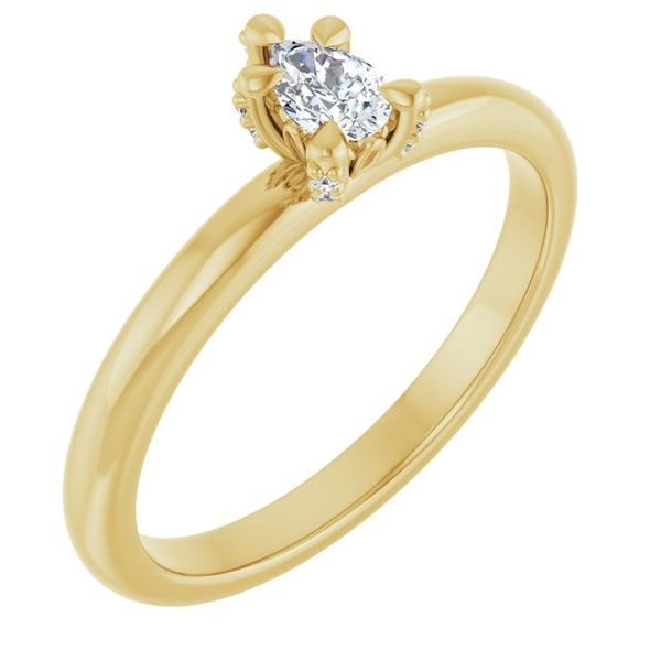 Claw-Prong Accented Engagement Ring
