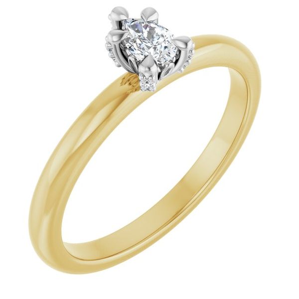 Claw-Prong Accented Engagement Ring