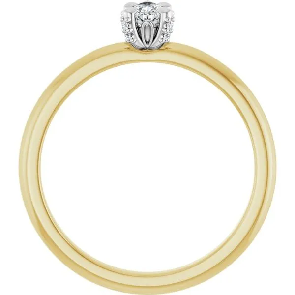 Claw-Prong Accented Engagement Ring Image 2 Hudson Valley Goldsmith New Paltz, NY