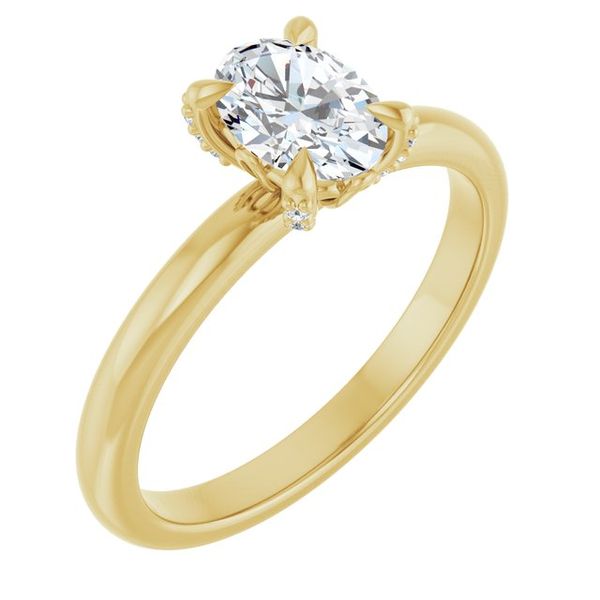 Claw-Prong Accented Engagement Ring