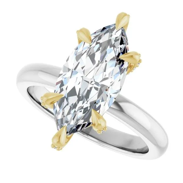 Claw-Prong Accented Engagement Ring Image 5 Hudson Valley Goldsmith New Paltz, NY