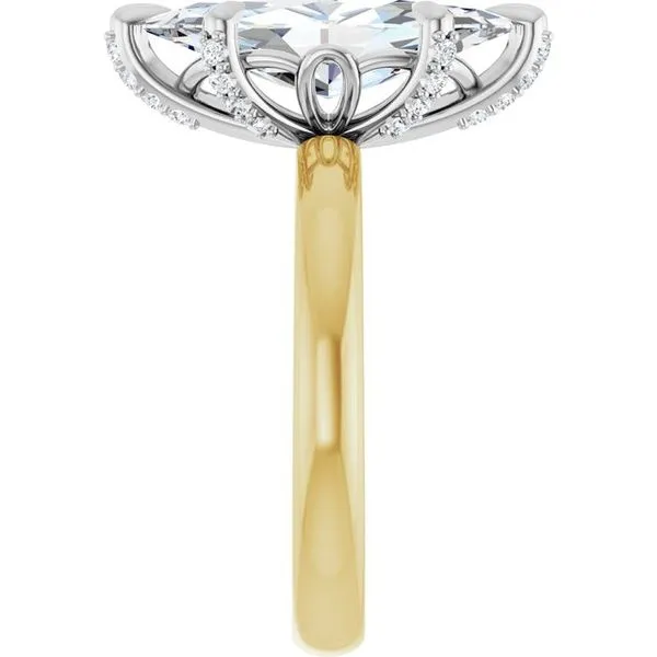 Claw-Prong Accented Engagement Ring Image 4 Hudson Valley Goldsmith New Paltz, NY