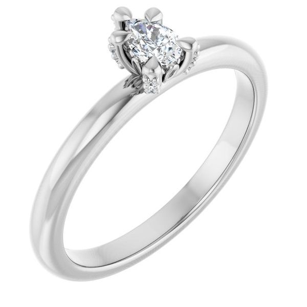 Claw-Prong Accented Engagement Ring