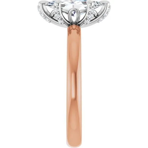 Claw-Prong Accented Engagement Ring Image 4 Hudson Valley Goldsmith New Paltz, NY