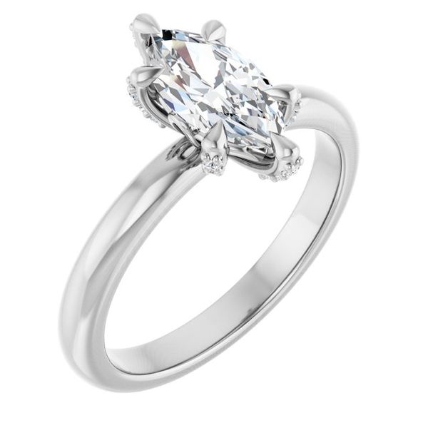 Claw-Prong Accented Engagement Ring