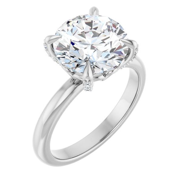 Claw-Prong Accented Engagement Ring